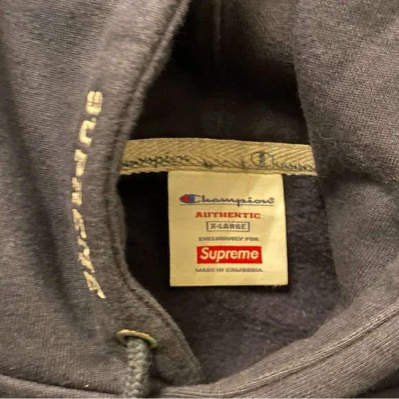 Supreme x champion hoodie men’s XL